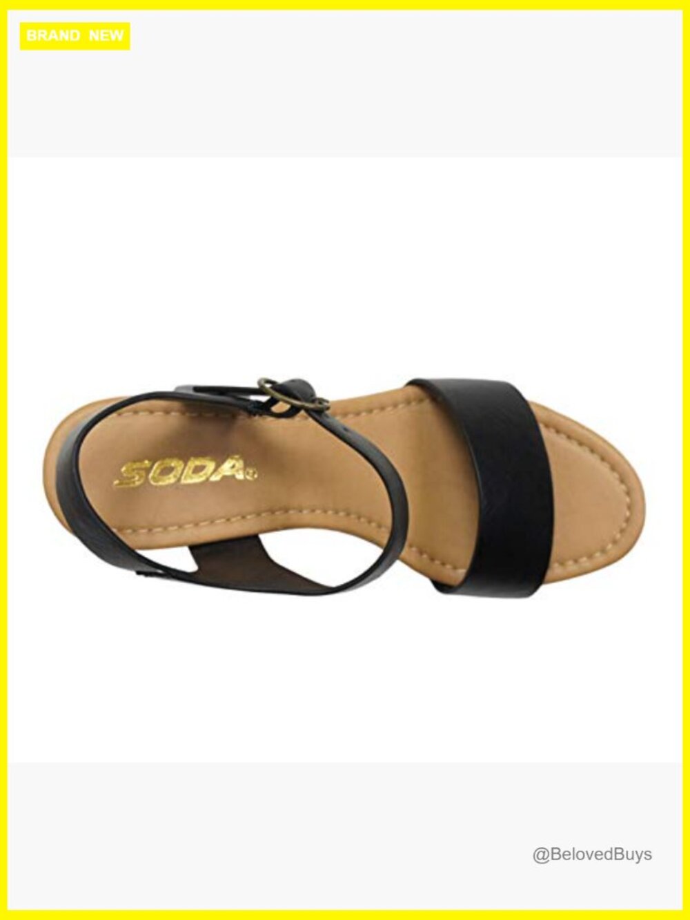 Wedge Sandals with Studded Trim Open Toe Ankle Strap - Picture 5 of 5